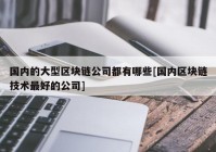 国内的大型区块链公司都有哪些[国内区块链技术最好的公司]